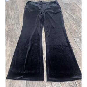 CALVIN KLEIN Womens Black Velvet Pants Size 6 Zip Front